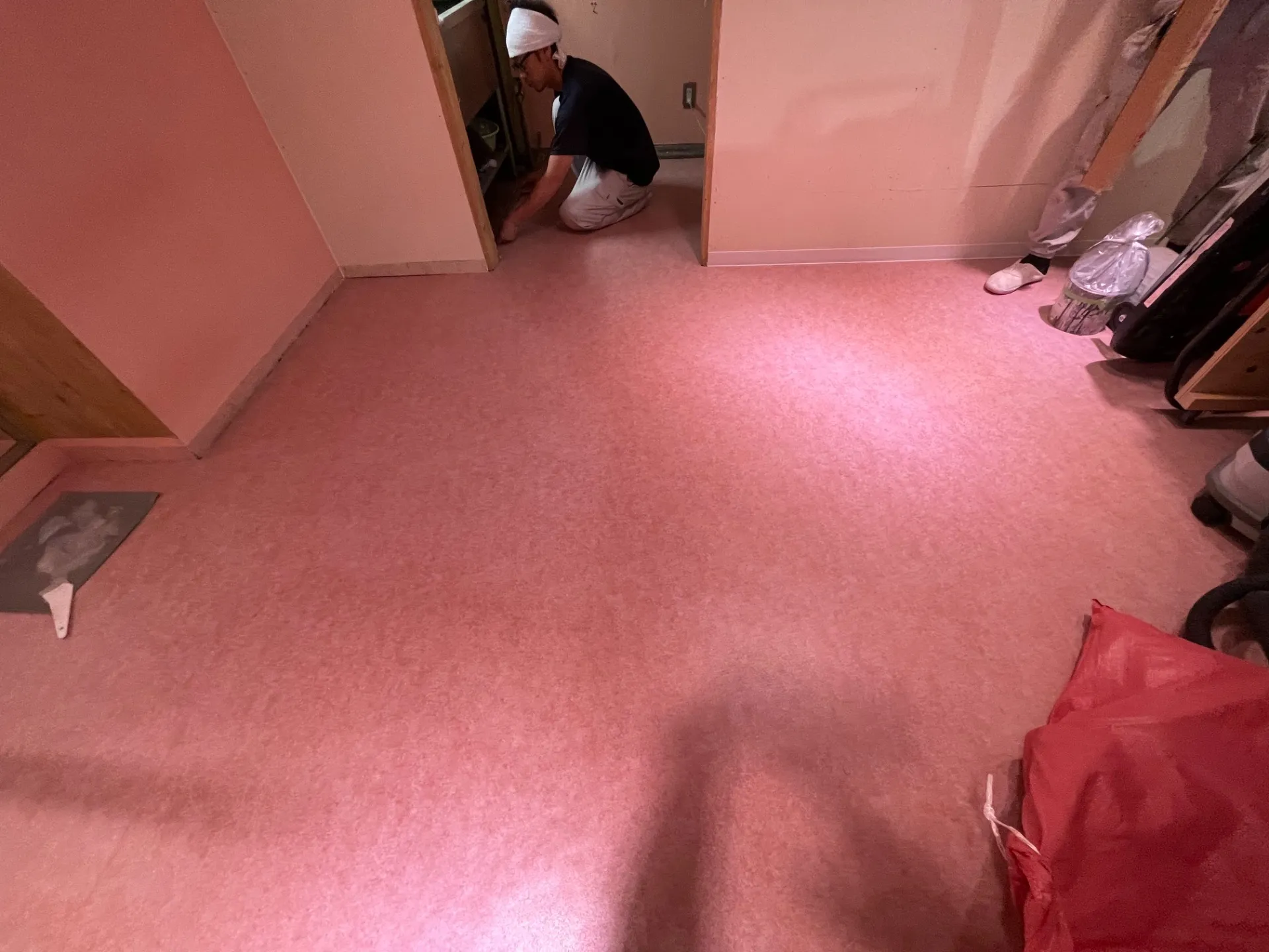 長尺シート張り後