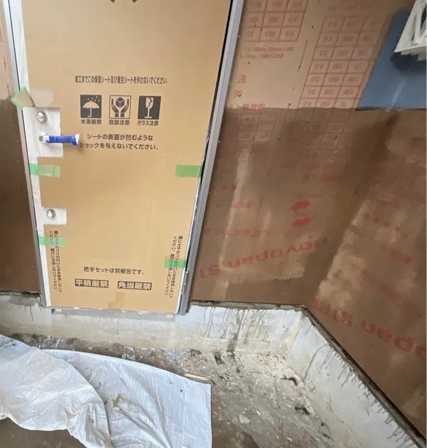 1階　　外部防蟻剤塗布後　（建築基準法により地上より1ｍ）